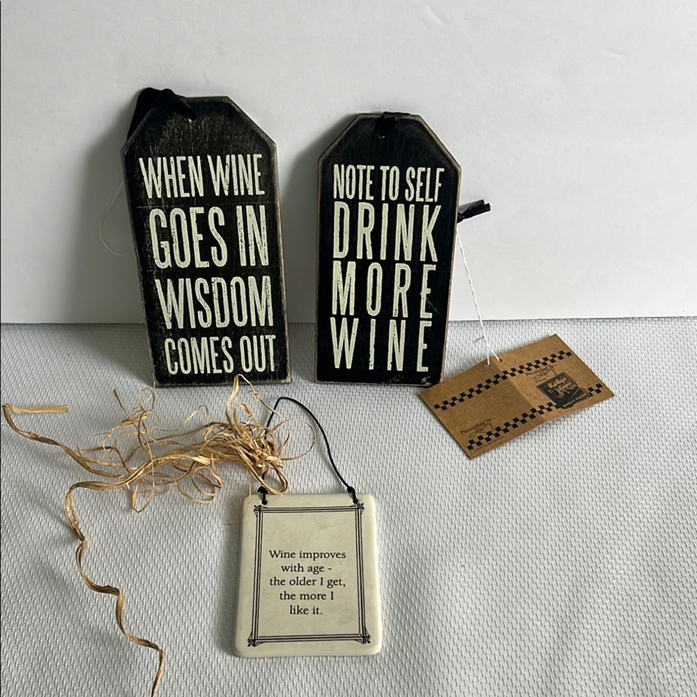 Decorative Wine Quote Tags Set